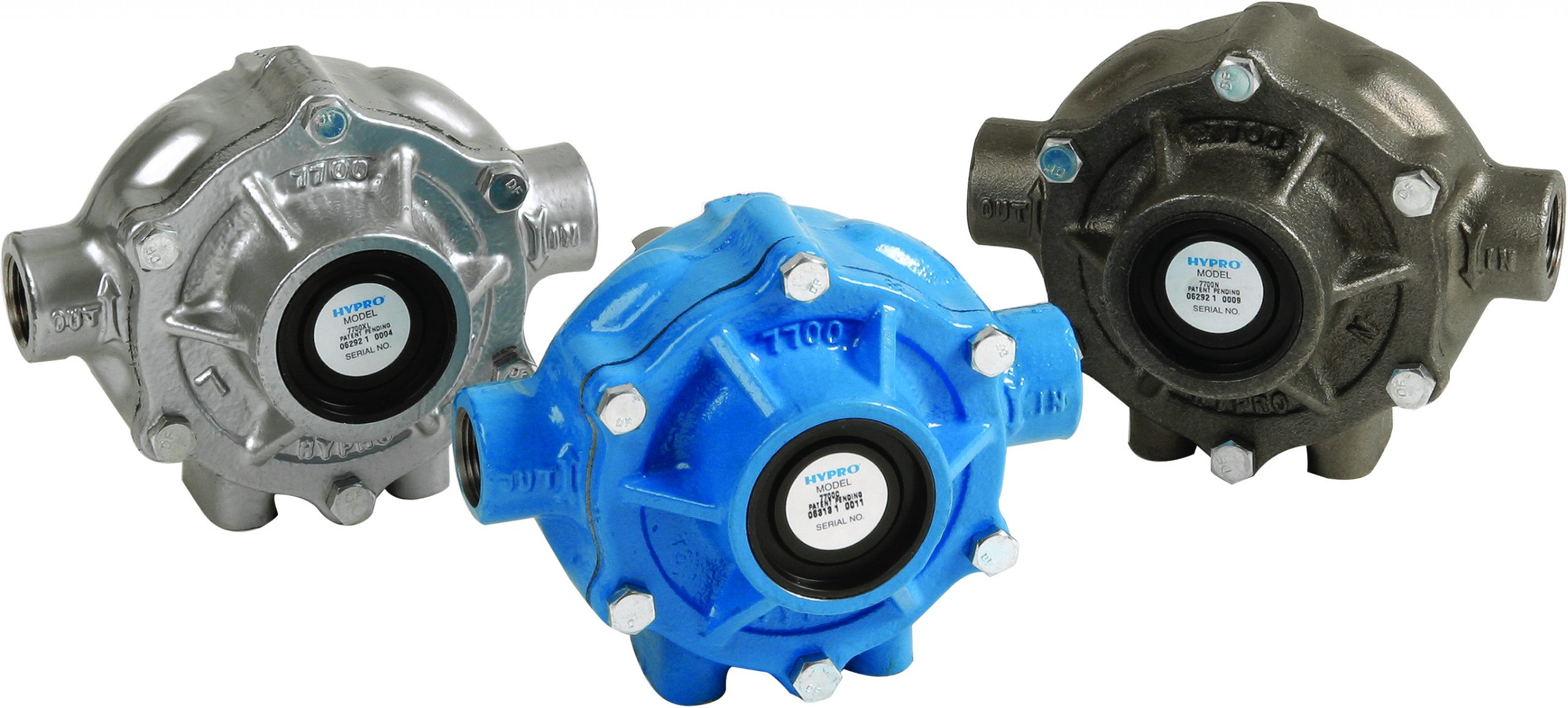 Hypro 7700 Series - 7 Roller, Cast Iron, Ni-Resist or Silver Series XL Roller Pumps