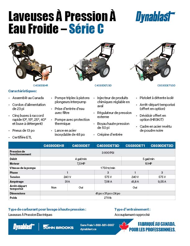Dynablast Spécs série C électriques