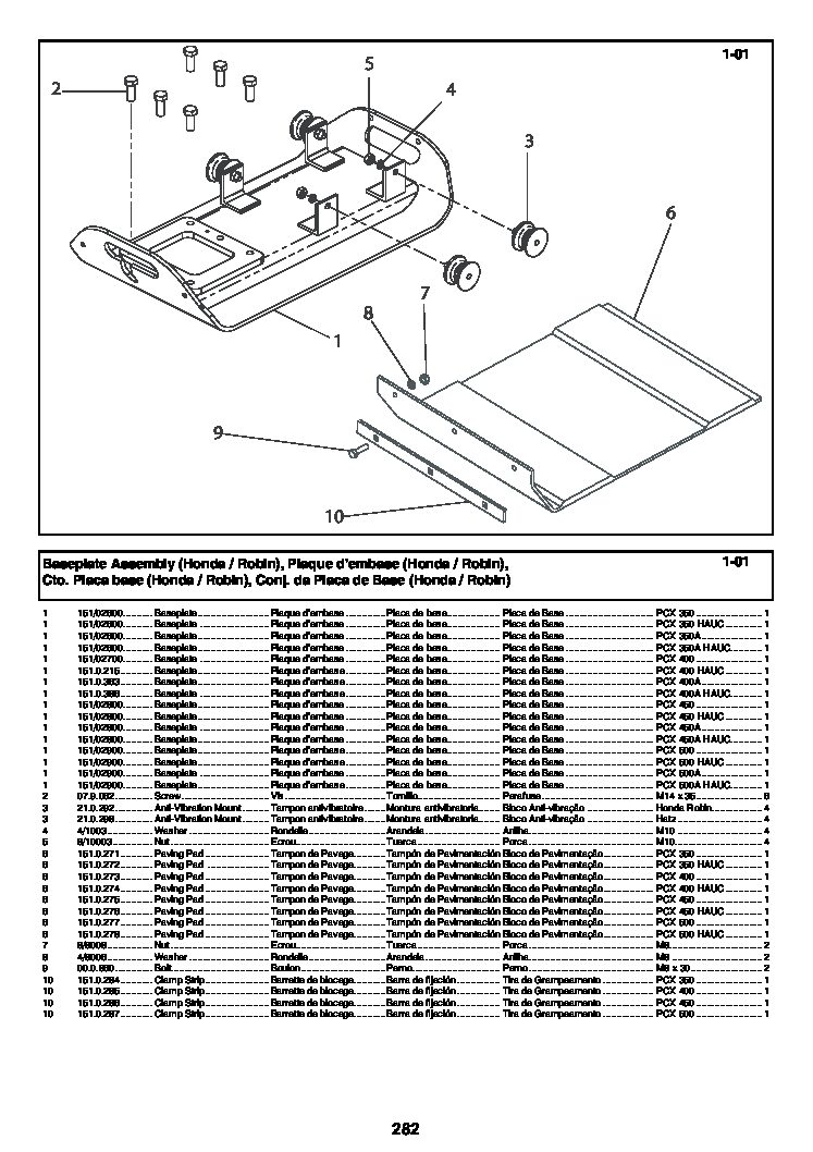 Belle Group BGPCX450H Combination Compactor Parts Breakdown