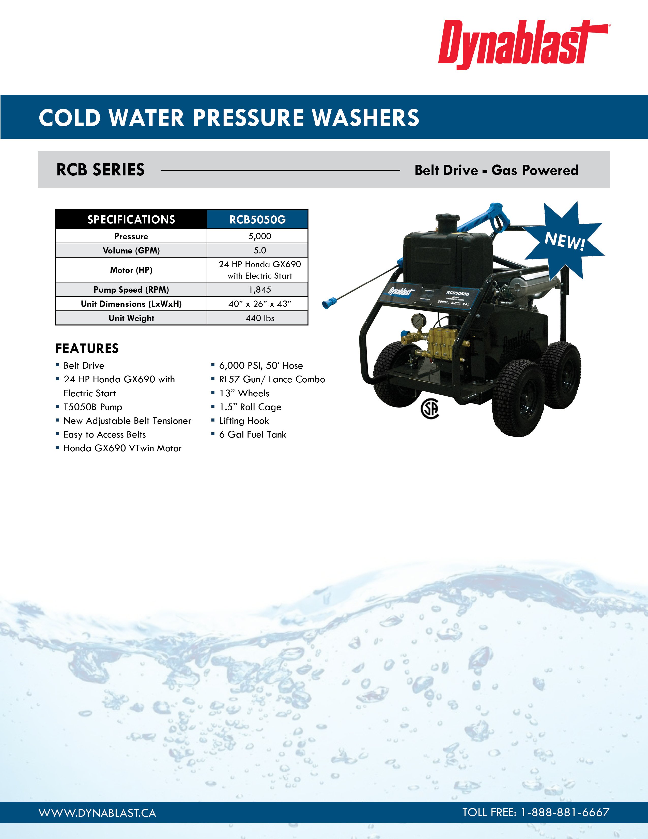 Dynablast RCB5050G Spec Sheet