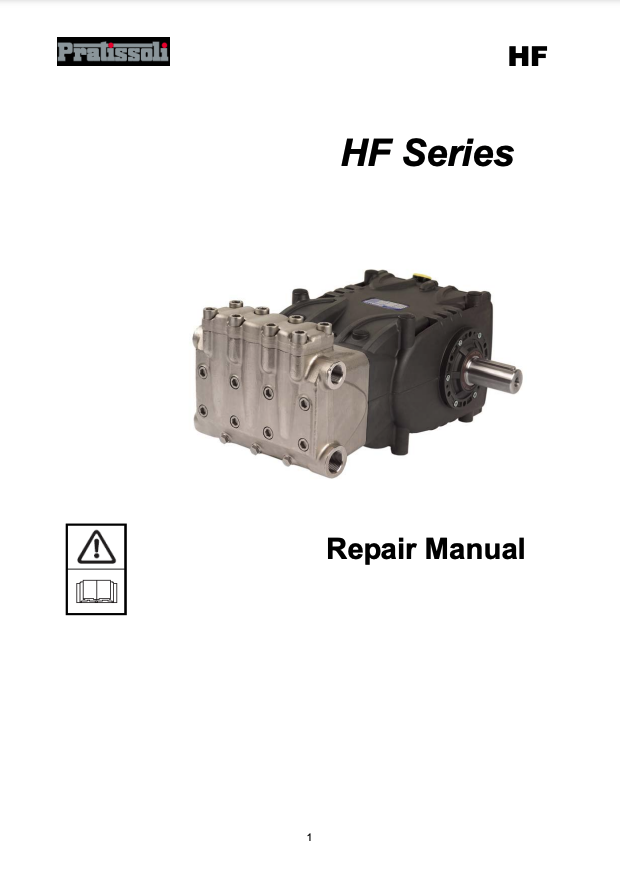 Pratissoli HF Series Plunger Pump Repair Manual