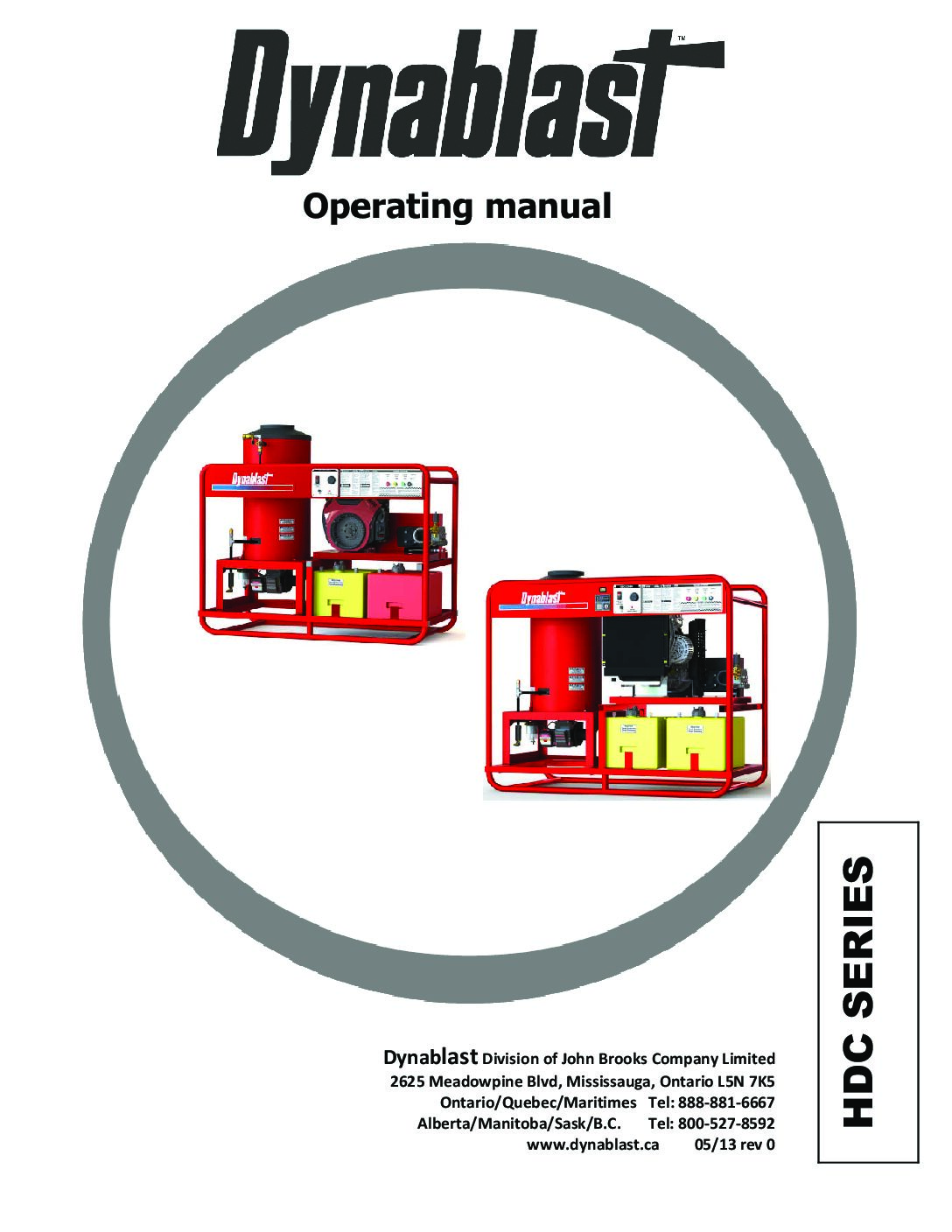 Dynablast HDC8030GHSS Hot Water Pressure Washer Manual English