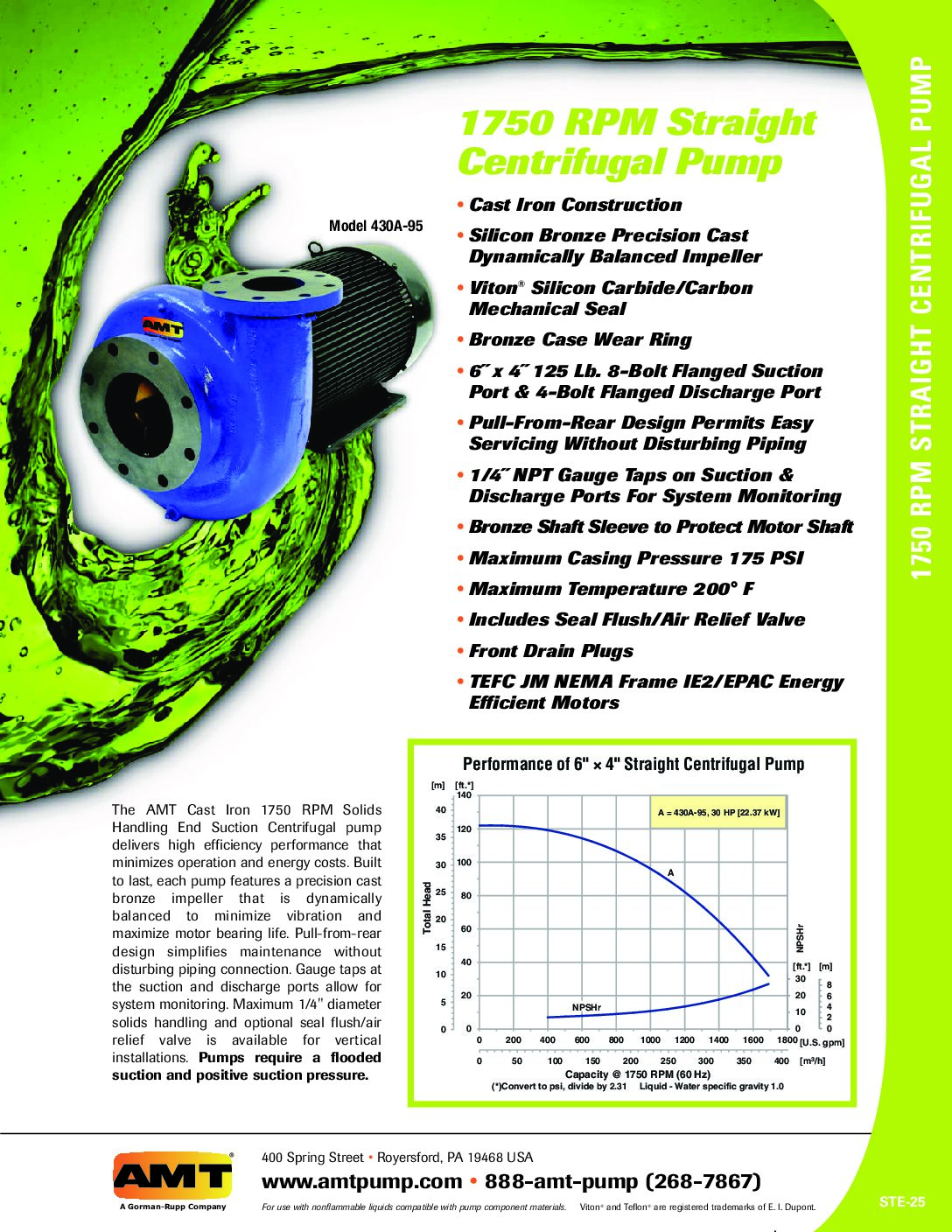 AMT 1750RPM Straight Centrifugal Pump