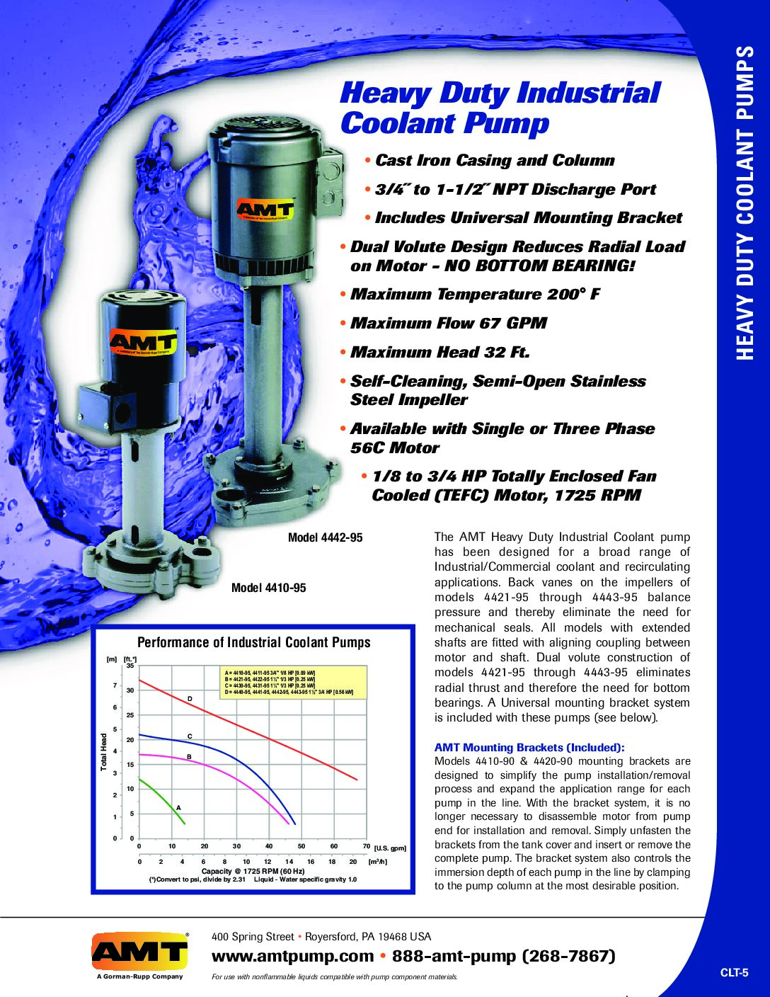 AMT Heavy Duty Industrial Coolant Pumps