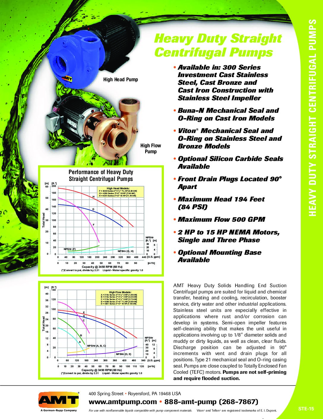 AMT Heavy Duty Straight Centrifugal Pumps