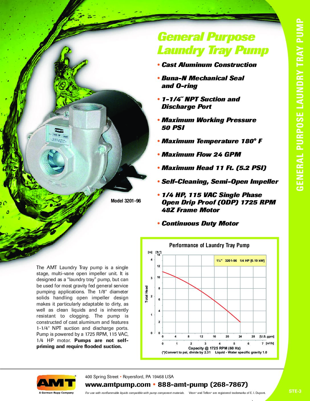 AMT General Purpose Laundry Tray Pump