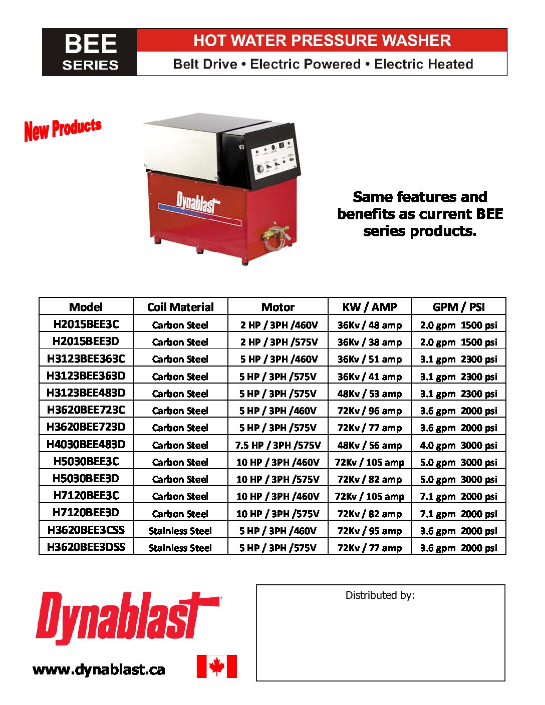 Dynablast H7120BEE3C/D Hot Water Pressure Washer