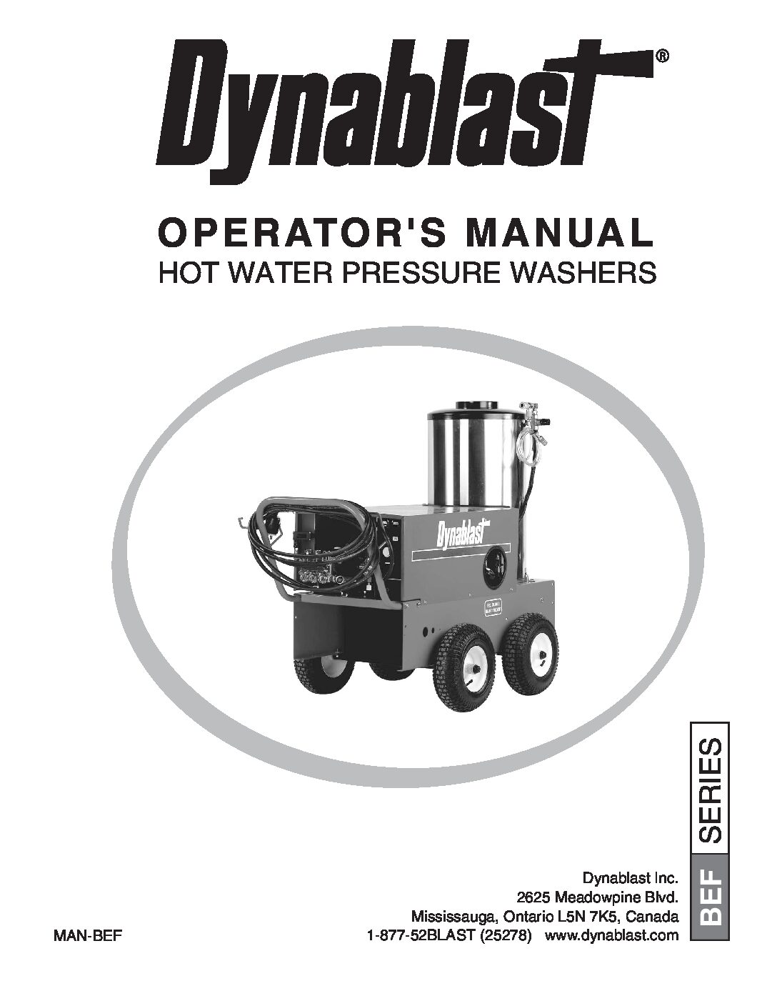 Dynablast H4030BEF3C Hot Water Pressure Washer manual English