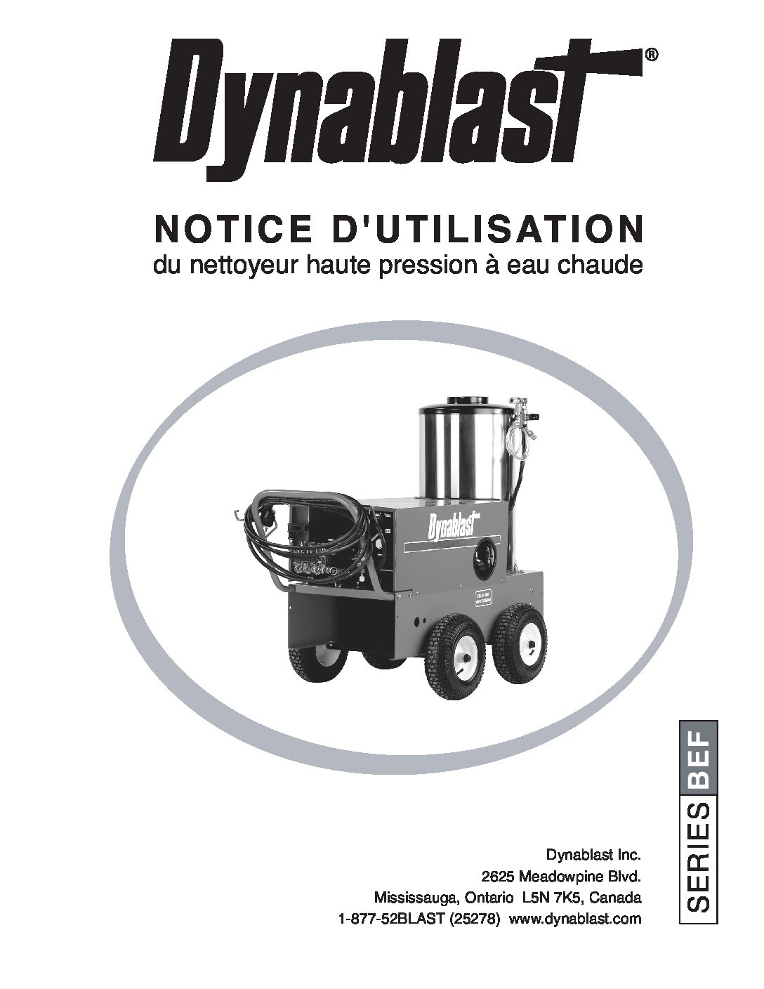 Dynablast H4030BEF3D Hot Water Pressure Washer manual French