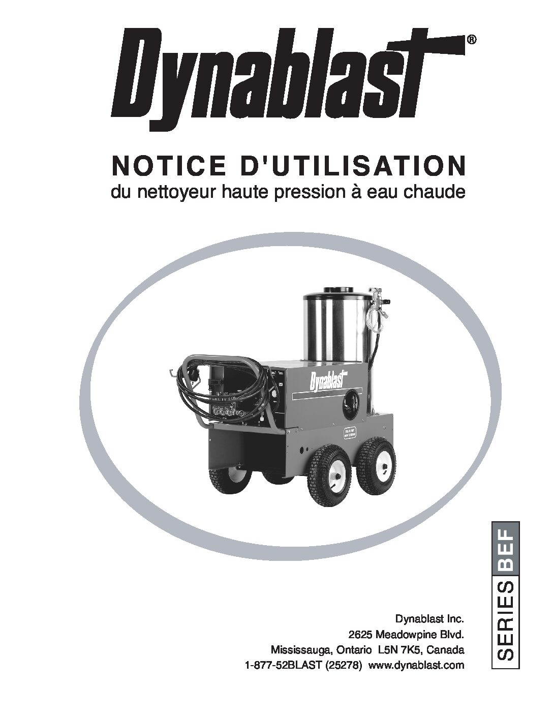 Dynablast H4030BEF3A Hot Water Pressure Washer manual English