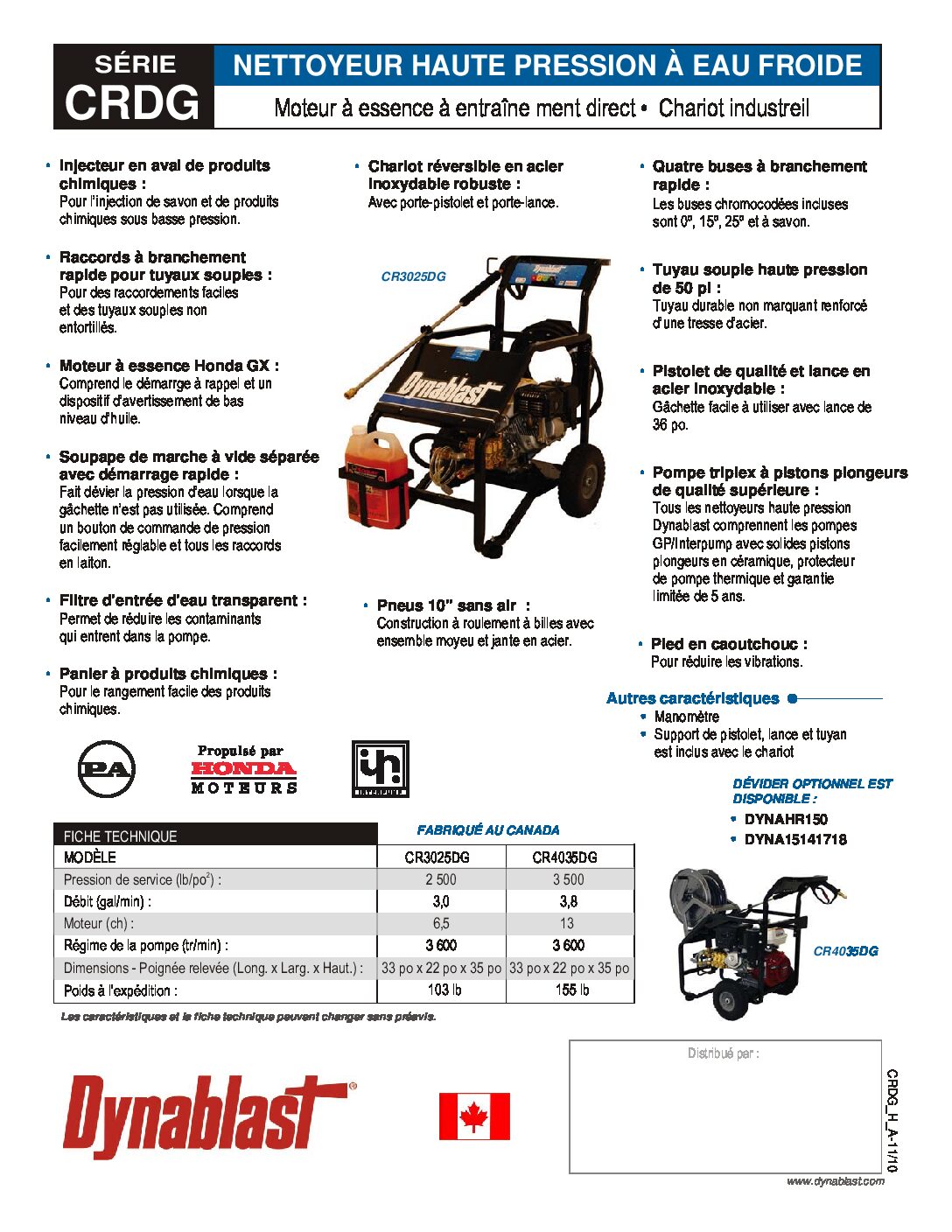 CR3025DG French Brochure