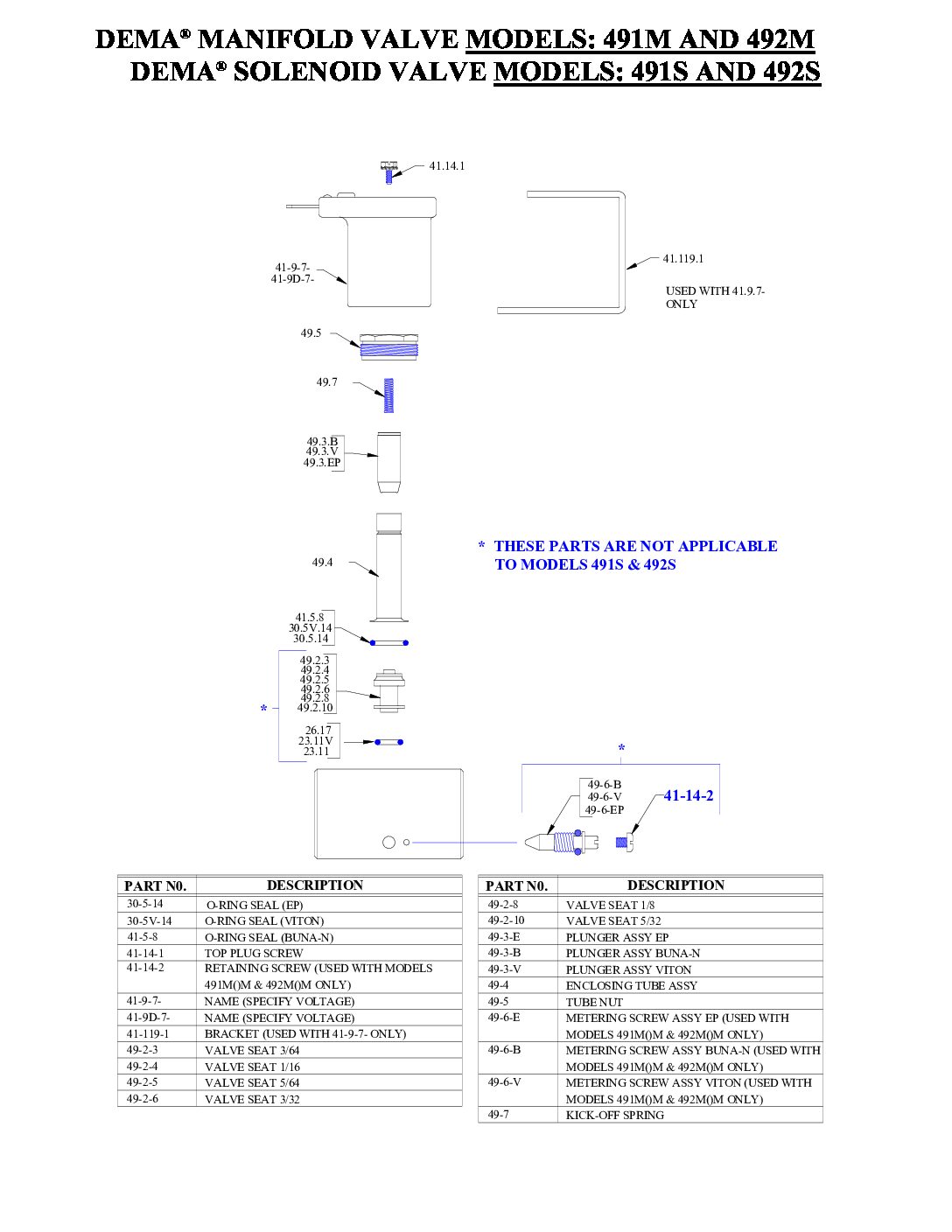 Dema Direct Acting Manifold Valve parts breakdown