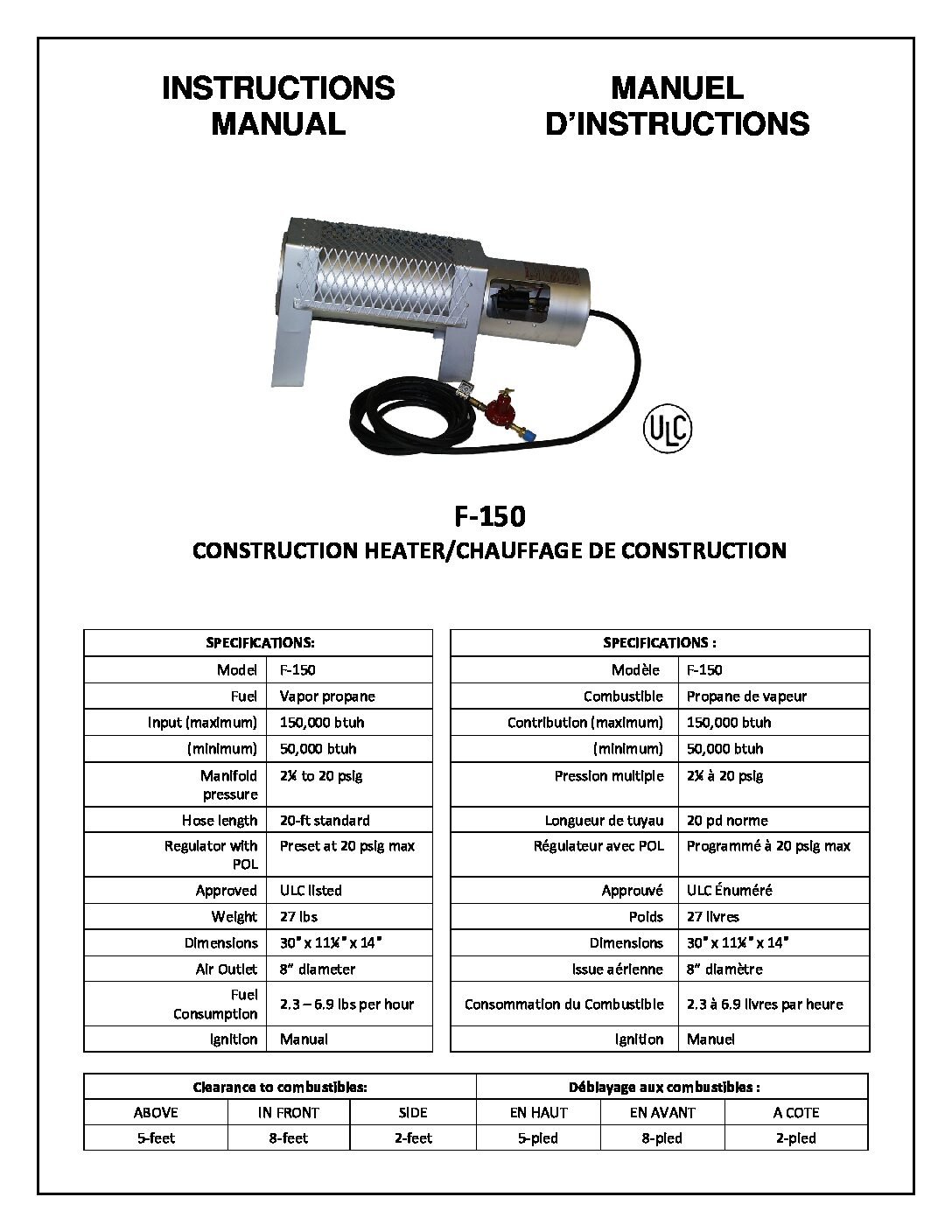 Flagro FLF150 Operating Manual