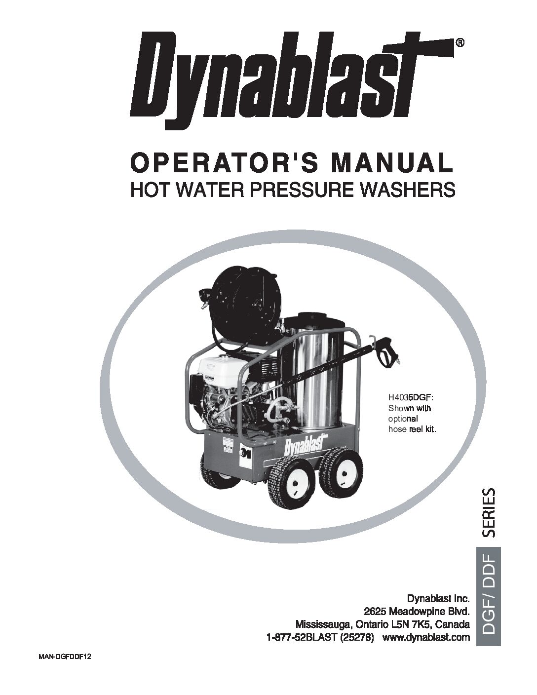 Dynablast HS4035DGFS Hot Water Pressure Washer manual English