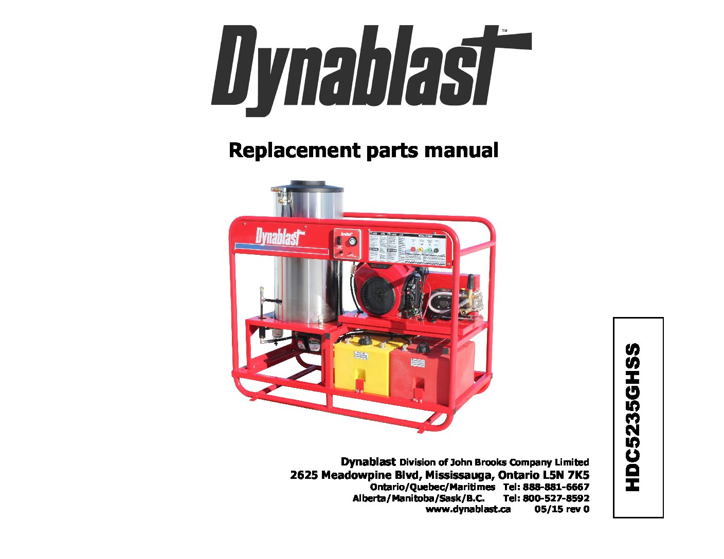 Dynablast HDC8030GHSS Hot Water Pressure Washer parts