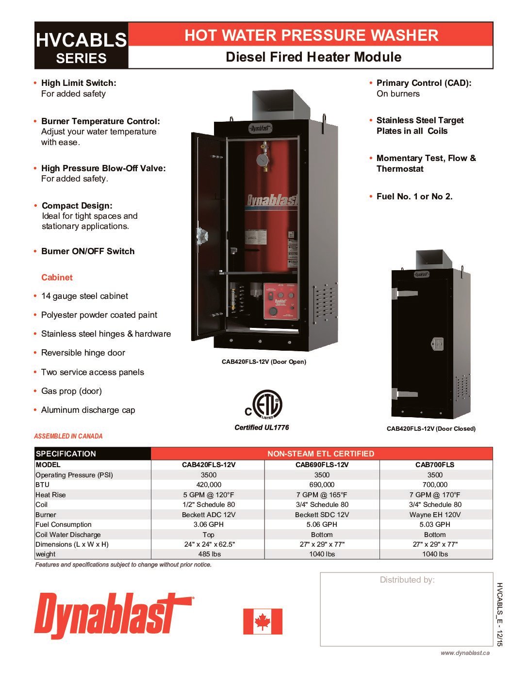 Dynablast CAB420FLS-12V Lit English