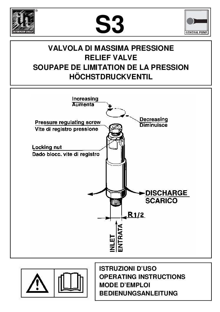 Interpump S3 safety valve user manual