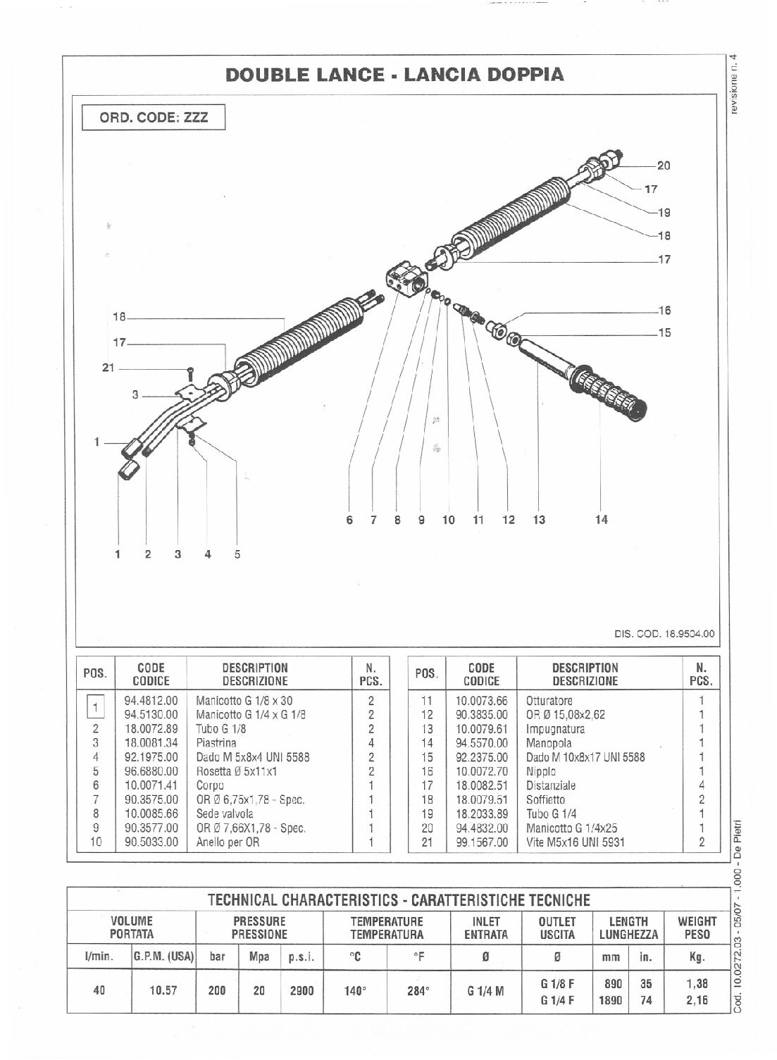 Interpump ZZ Parts breakdown