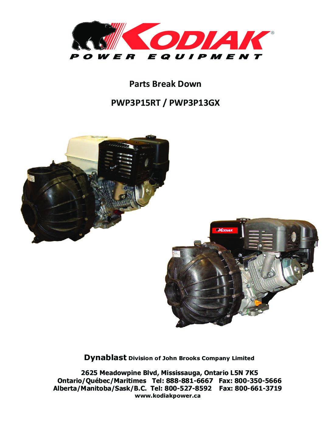 PWP3P15RT Parts Breakdown