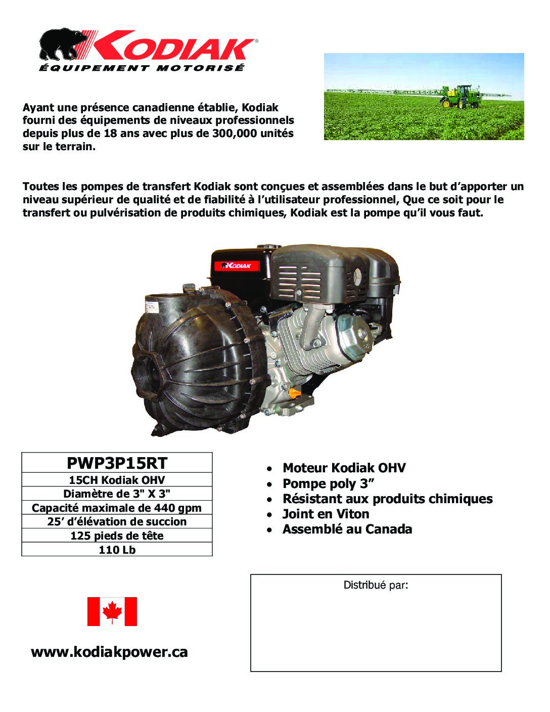 PWP3P15RT French Brochure