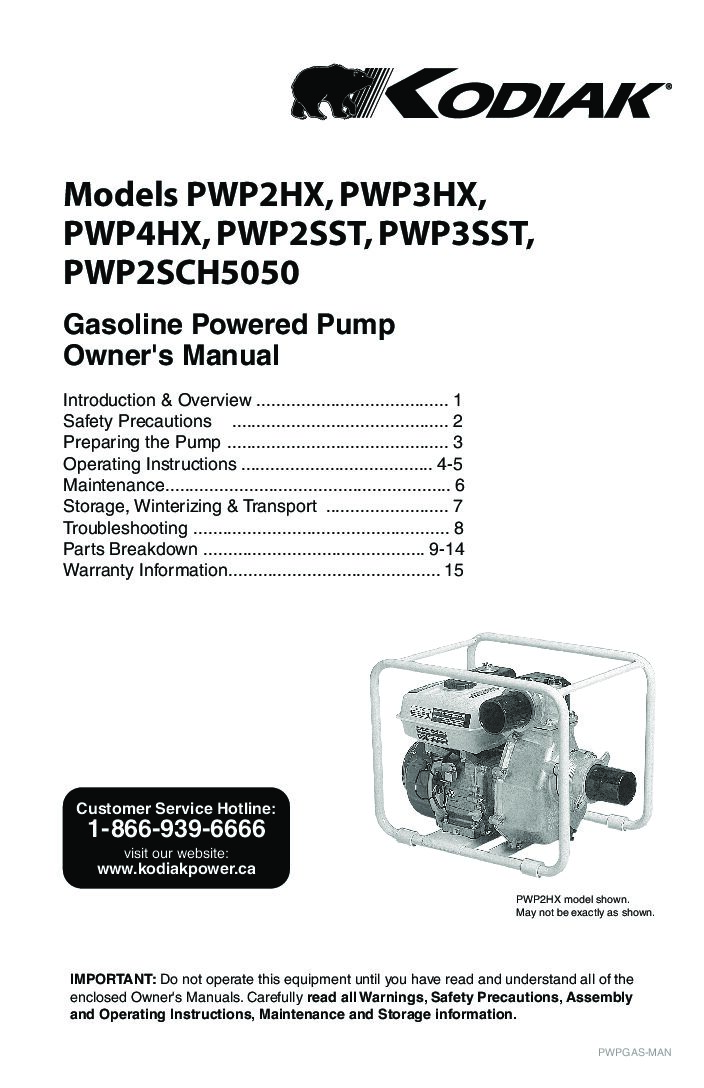 PWP3HX Owners Manual