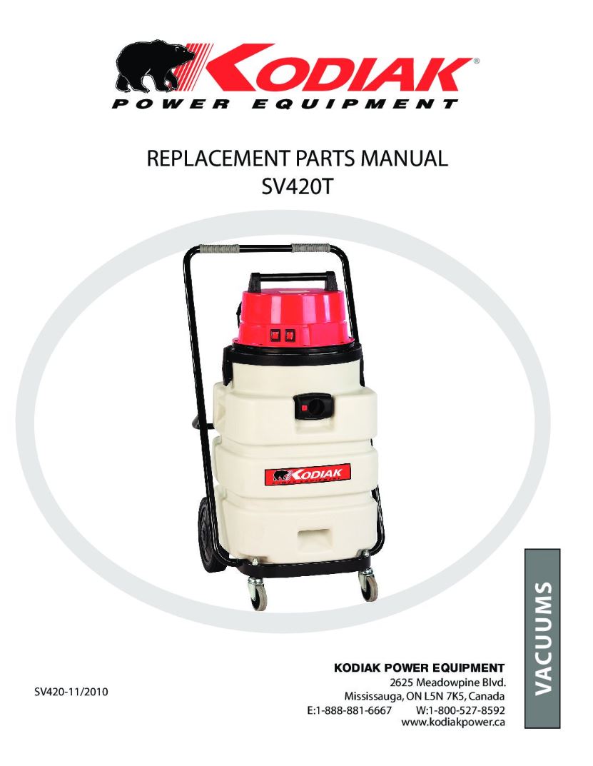 SV420T Parts Breakdown