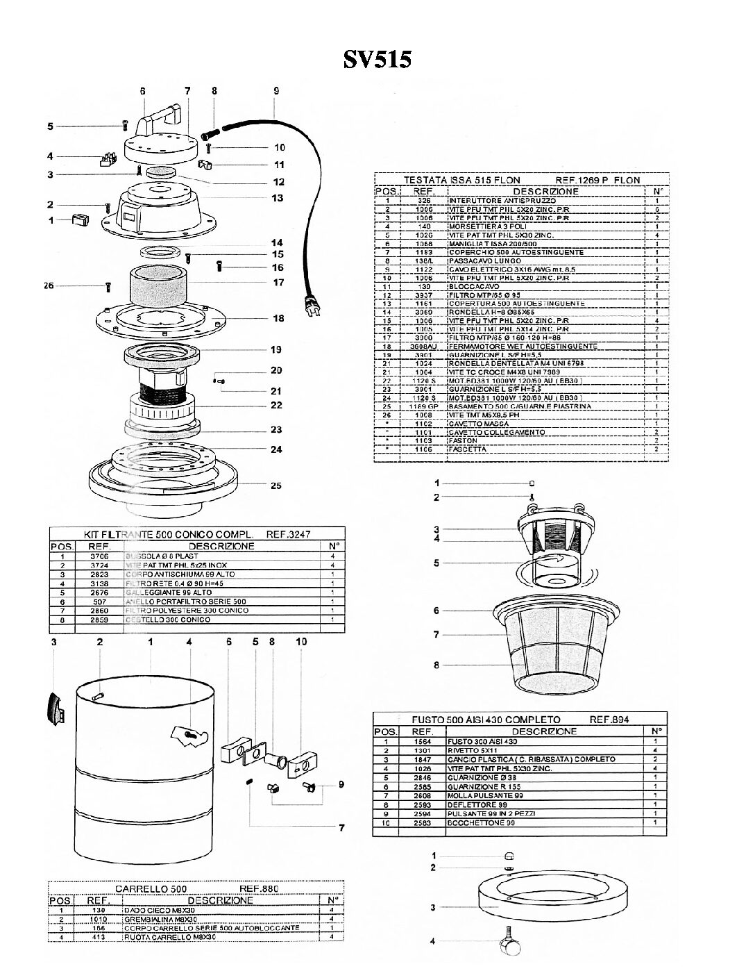 SV515 Parts Breakdown