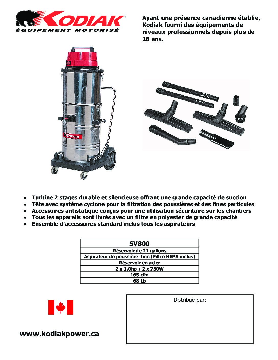 SV800 French Brochure