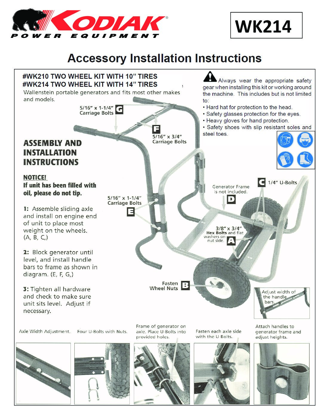 WK214 wheelkit instruction