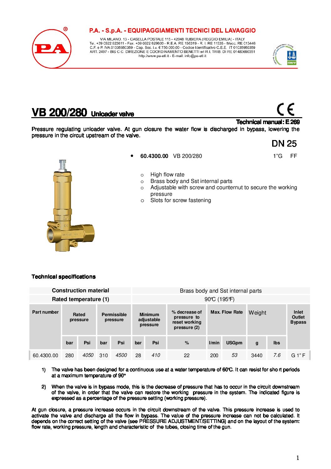 PA VB200/280 Unloader technical manual