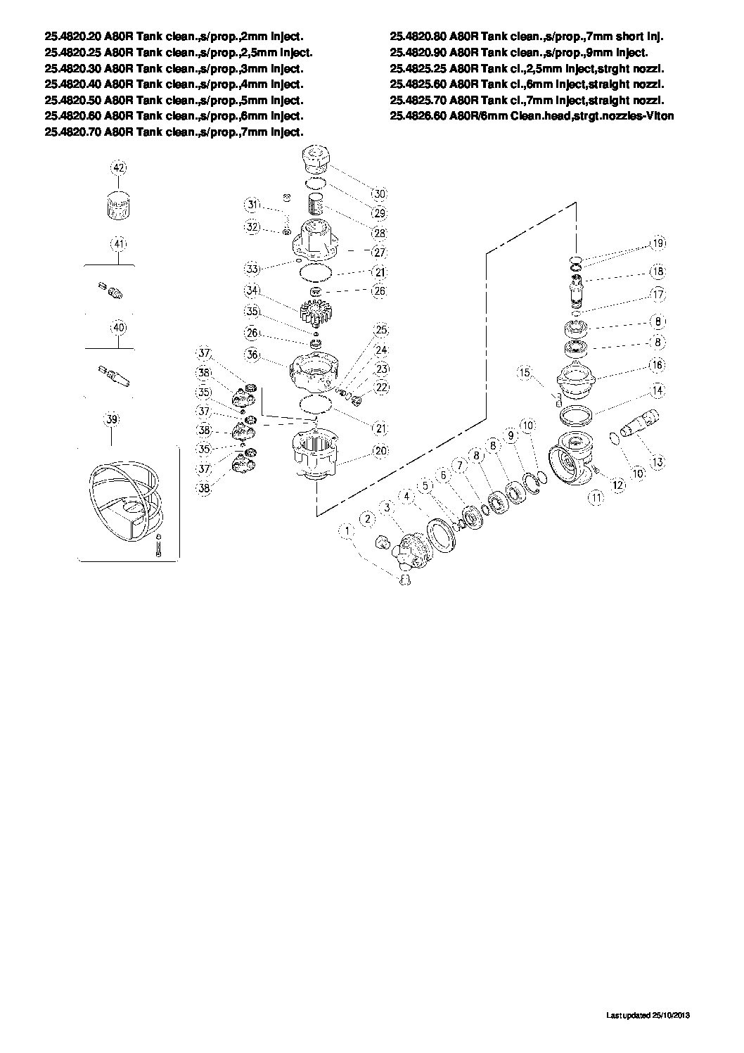 PA A80R Self-Propelled Tank Cleaner parts breakdown