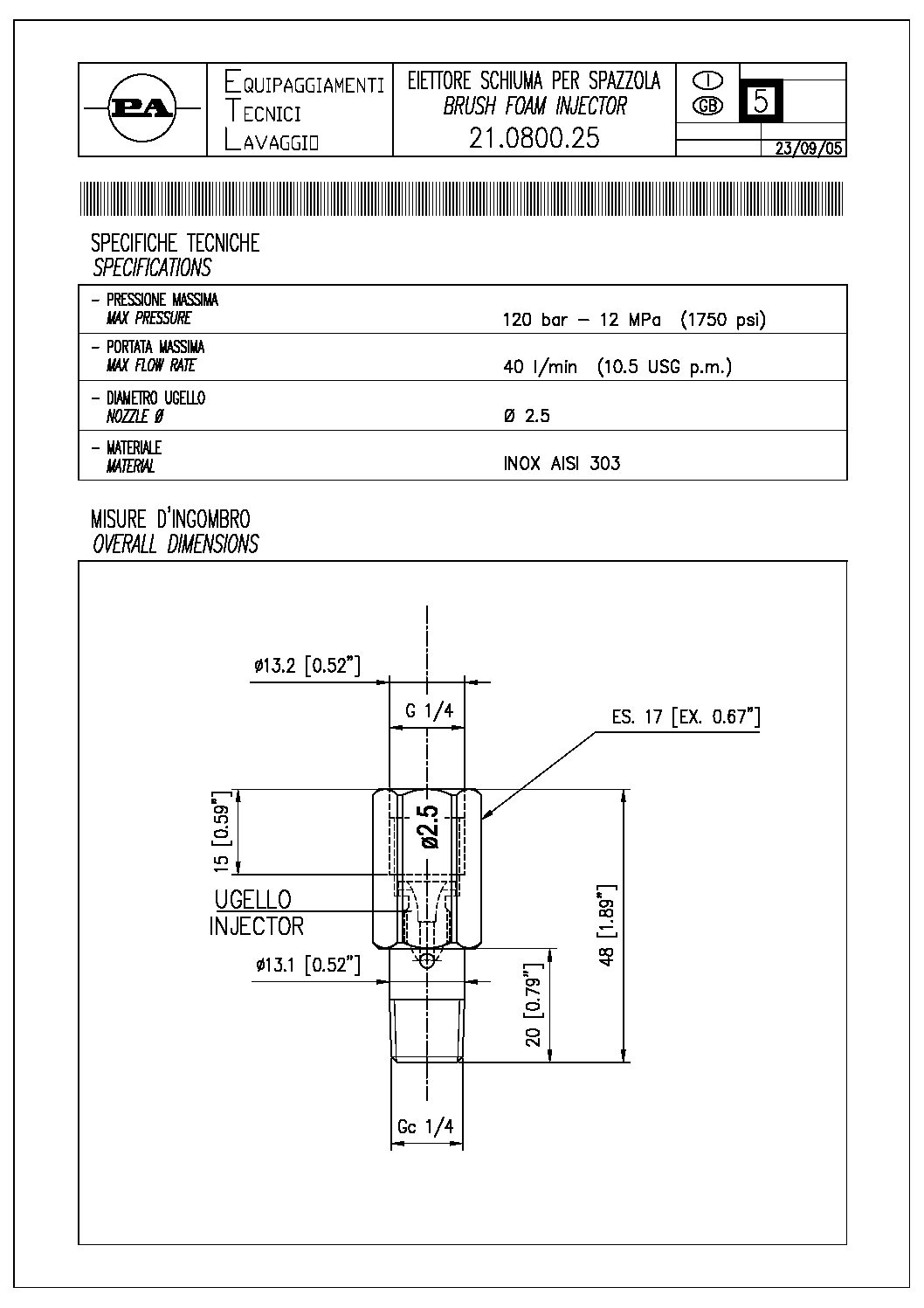 PA Foam Injector technical information