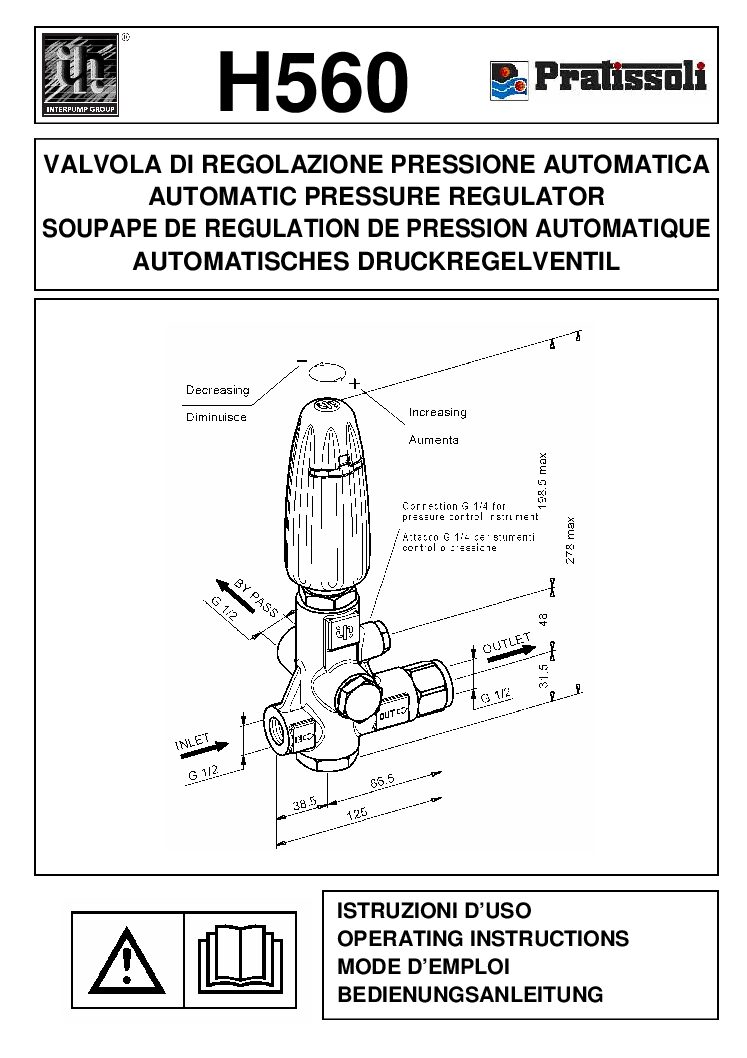 Interpump H560 Unloader User manual