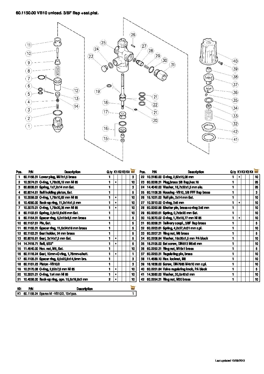 PA VB10 Unloader parts breakdown