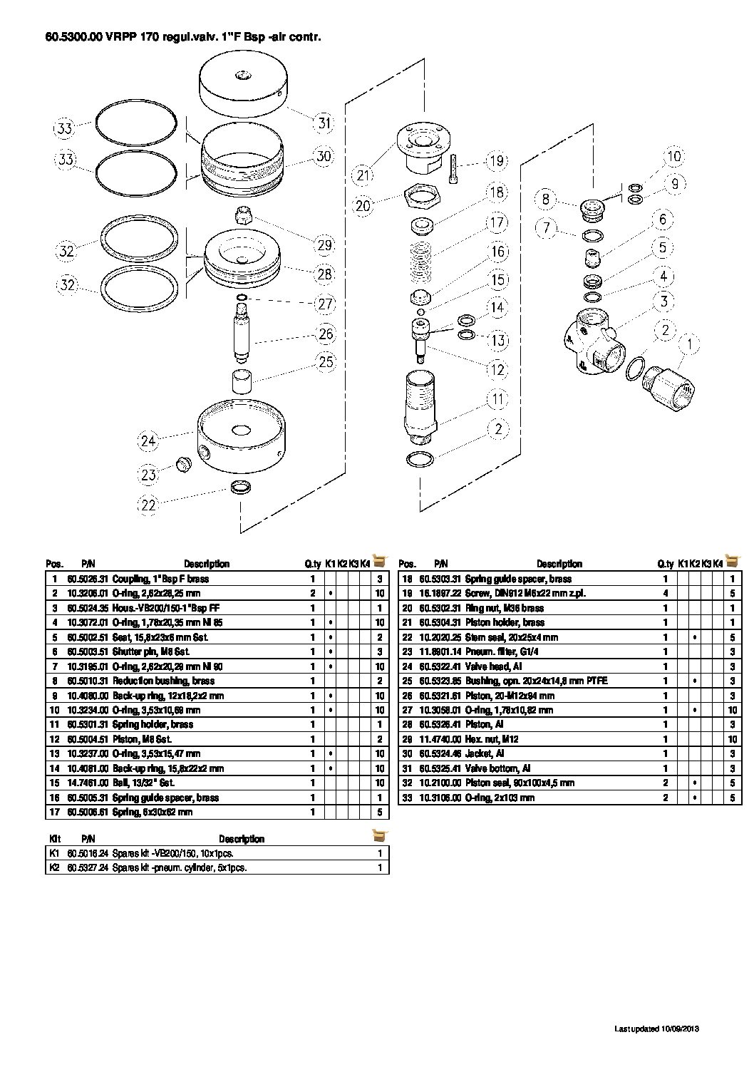 PA VRPP170 safety valve parts breakdown