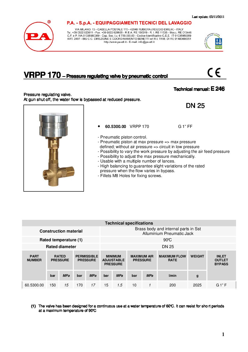 PA VRPP170 safety valve technical maual