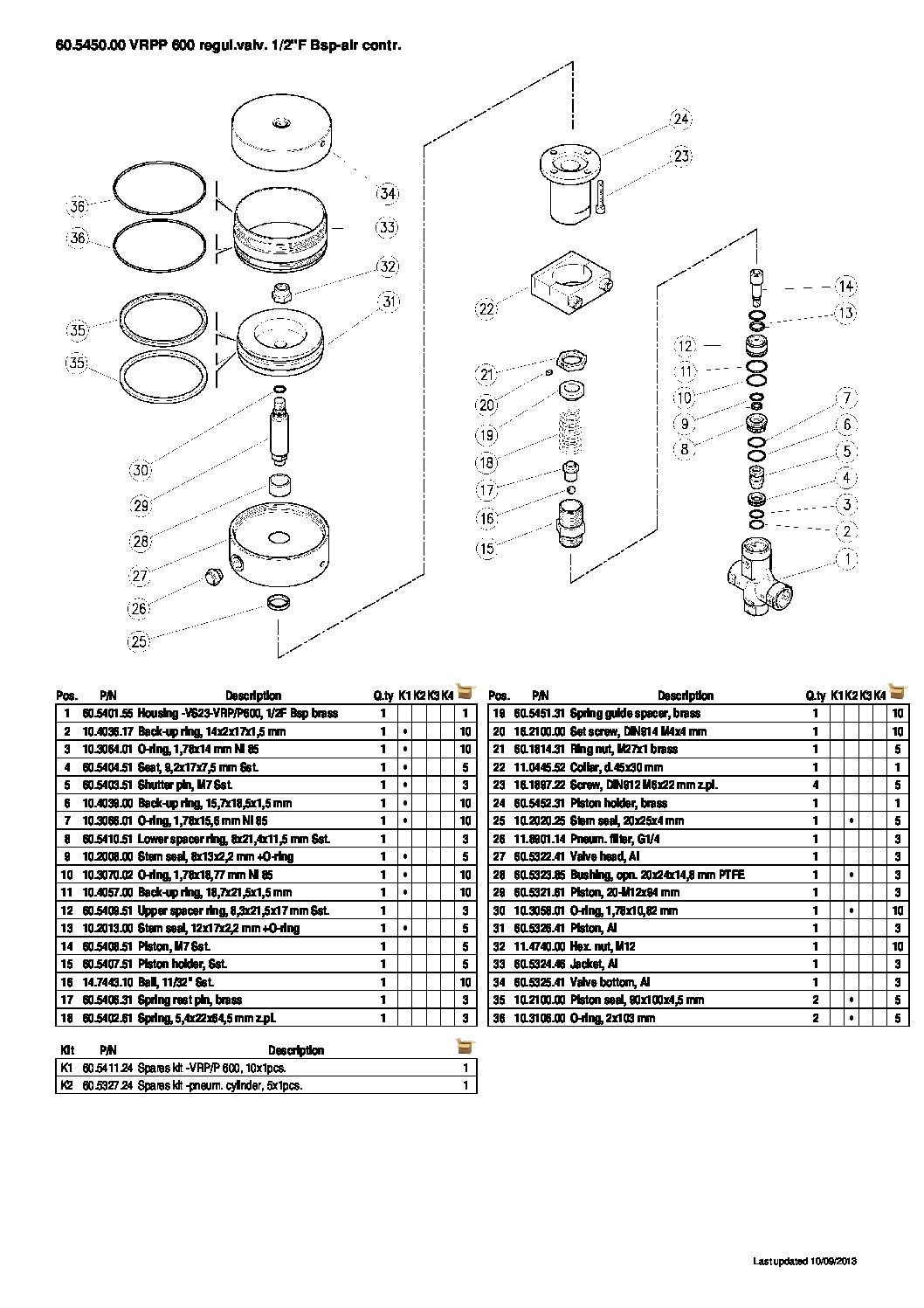 PA VRPP600 safety valve parts breakdown