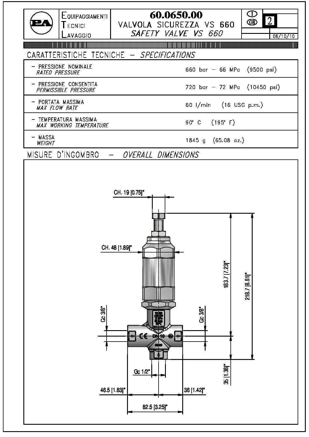 PA VS660 safety valve technical manual