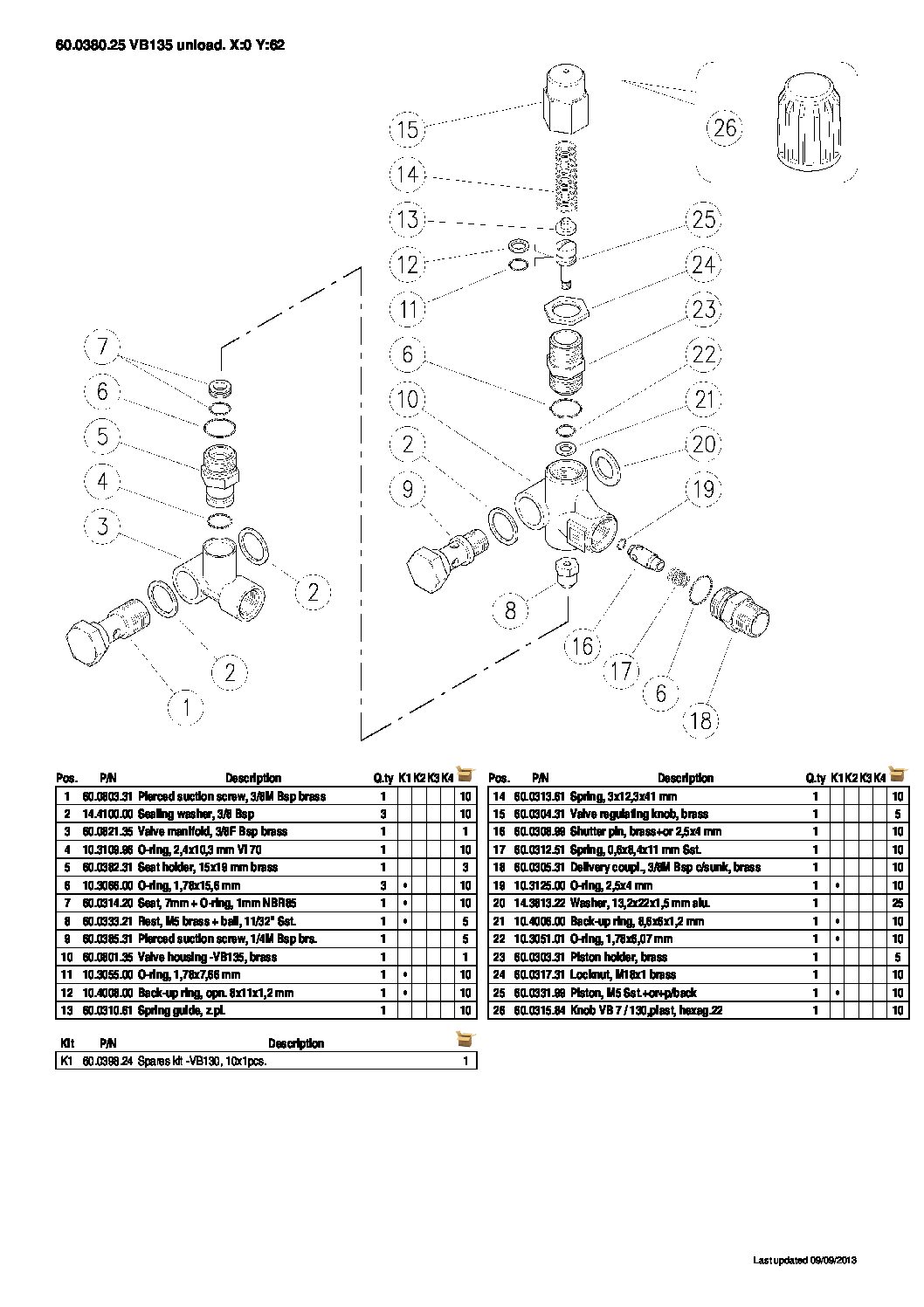 PA VB135 / WP10 Unloader parts breakdown