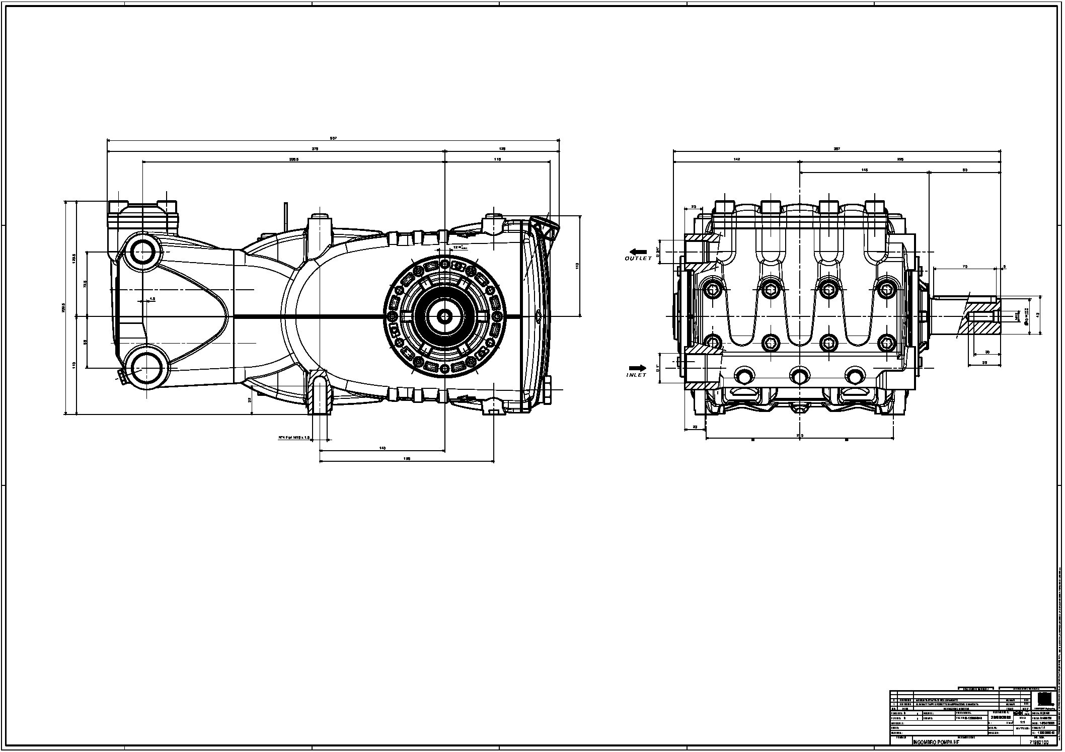 Pratissoli HF Series Plunger Pump Drawings