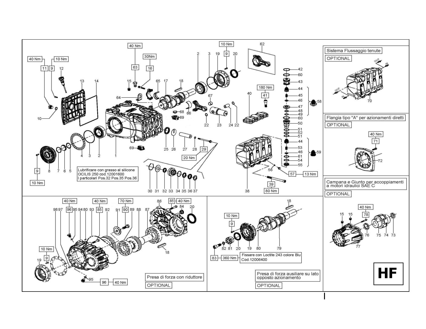 Pratissoli HF Series Plunger Pump Parts List