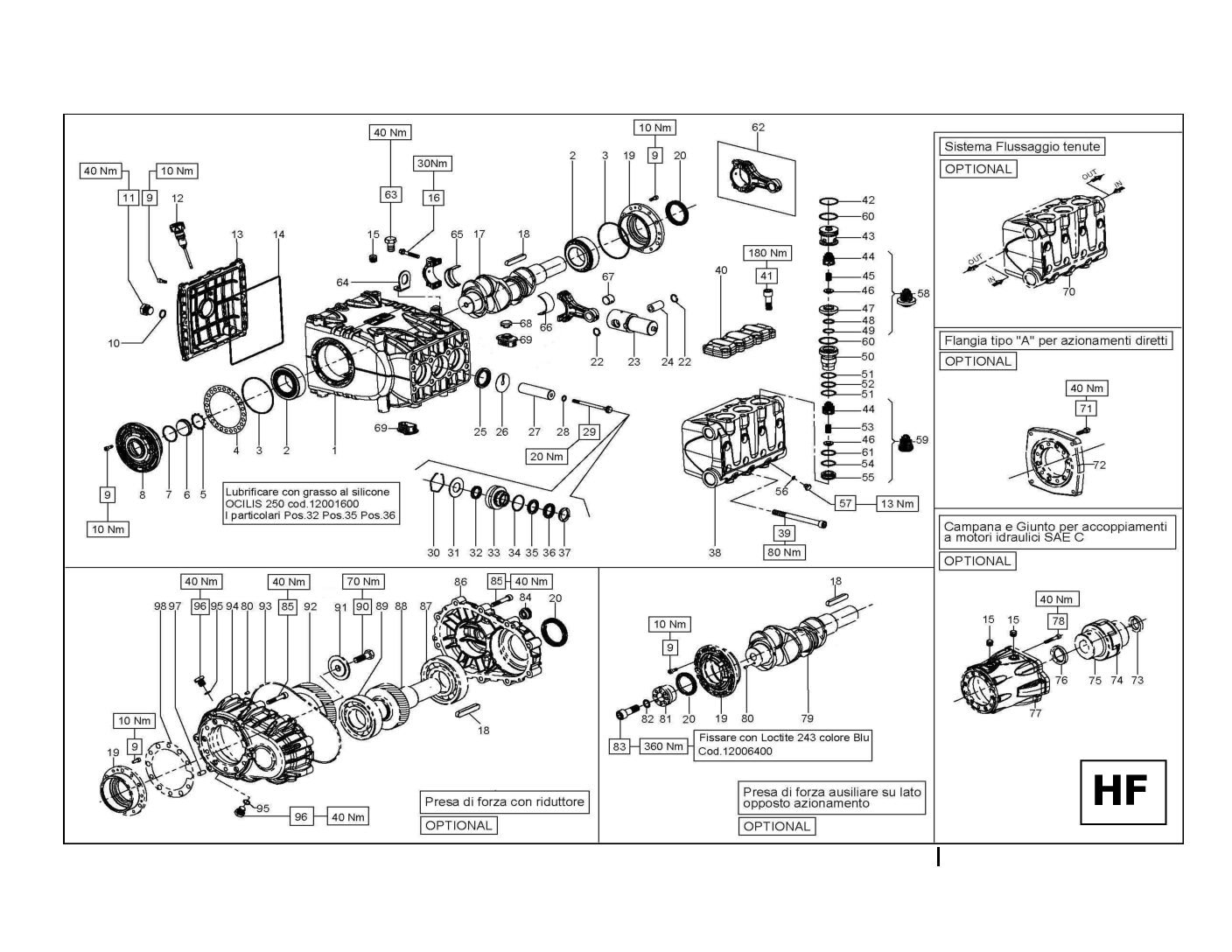 Pratissoli HF Series Plunger Pump Parts List