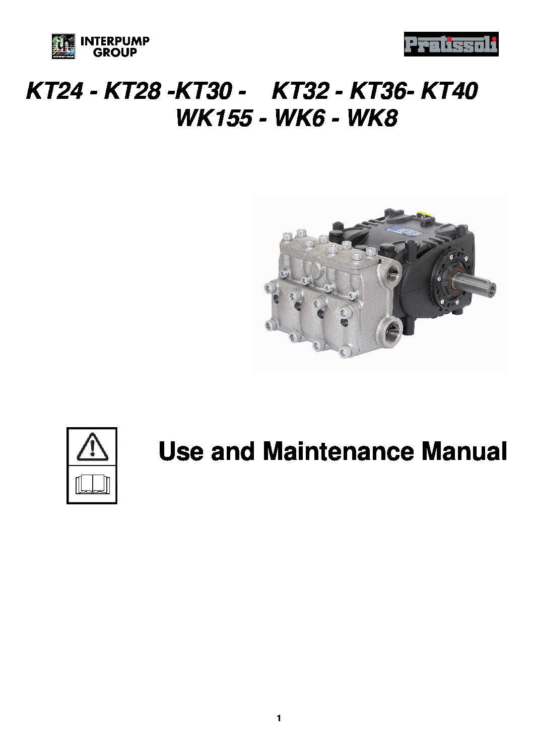 Pratissoli KT LP Series Plunger Pumps Manual