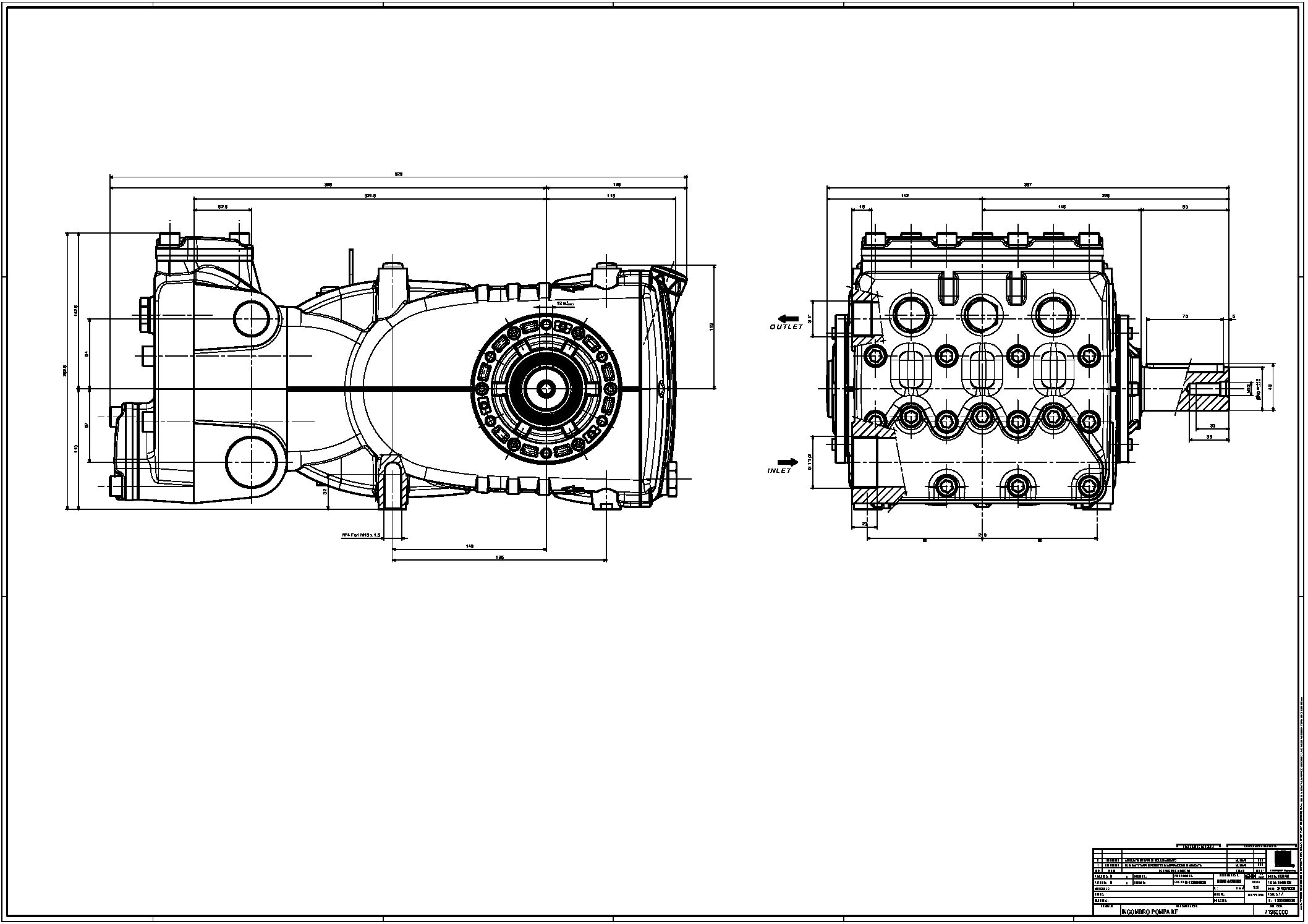 Pratissoli KF Series Plunger Pumps Drawings