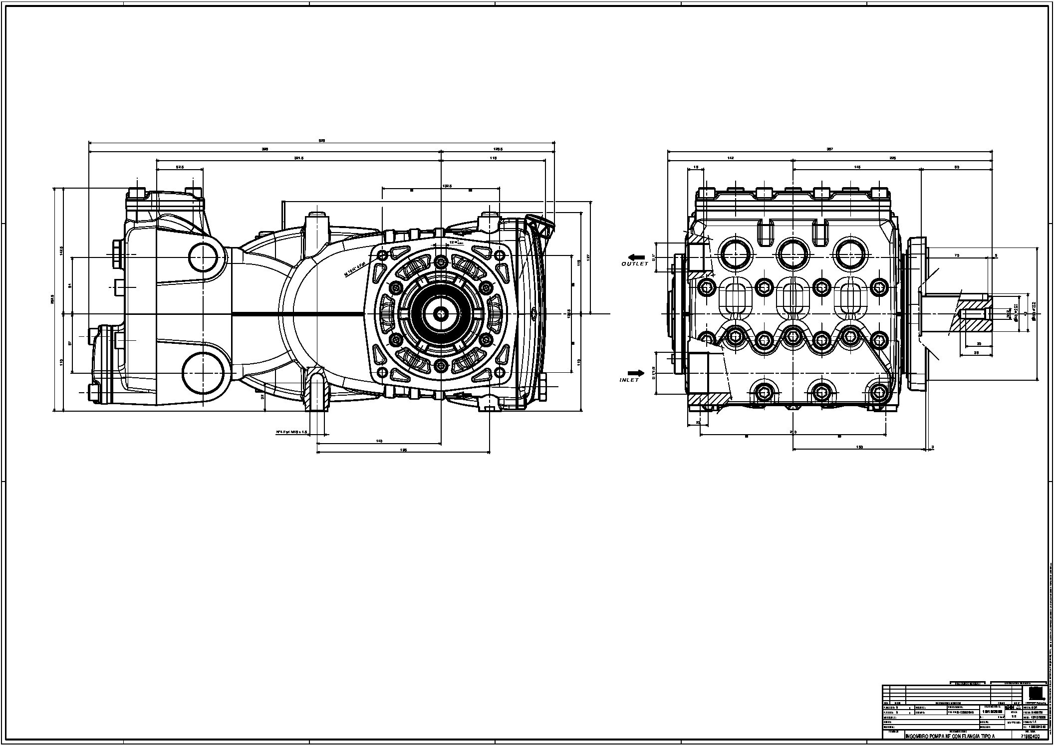 Pratissoli KF Series Plunger Pumps Drawings