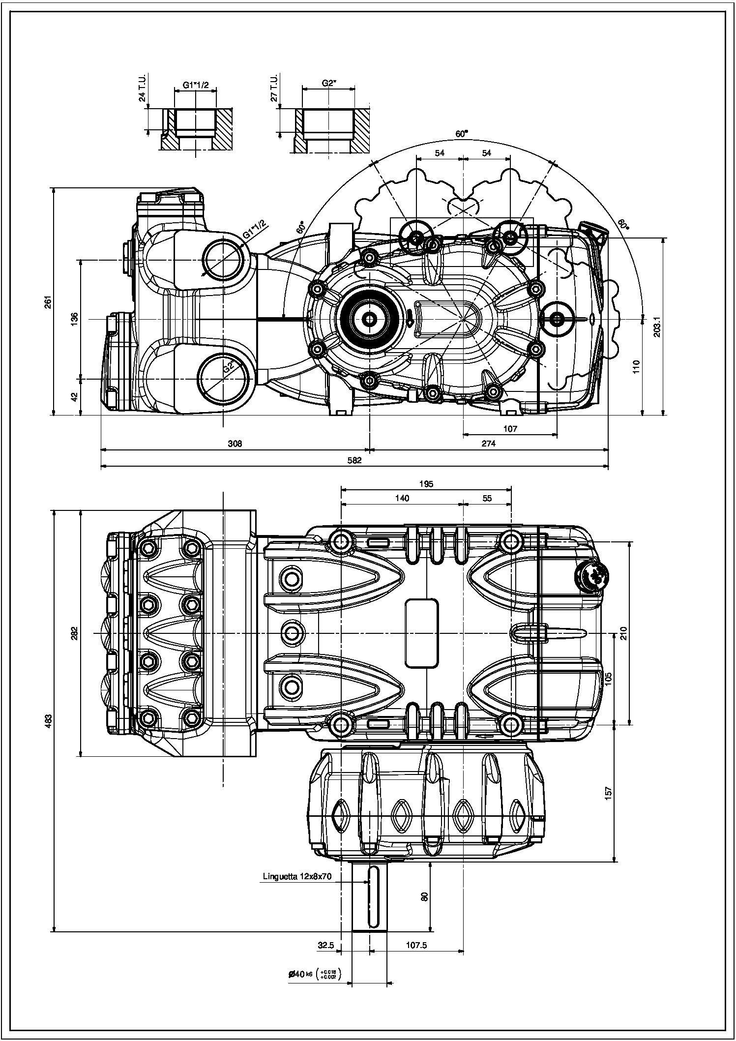 Pratissoli KS Series Plunger Pumps Drawings