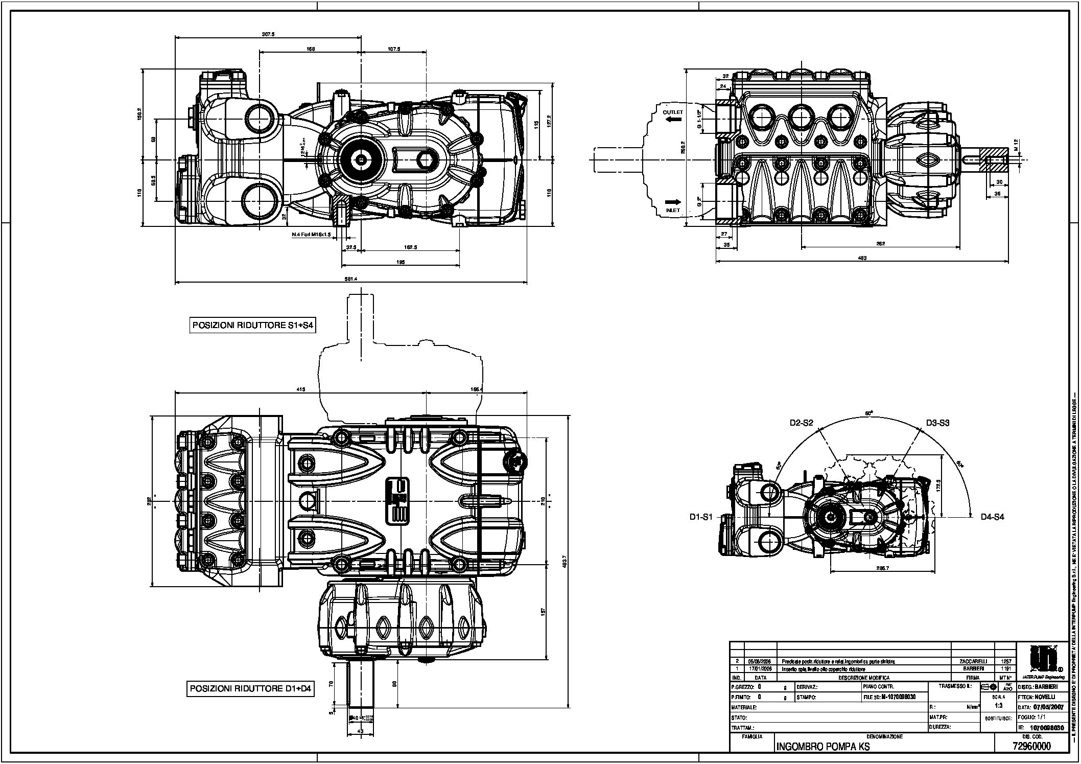 Pratissoli KS Series Plunger Pumps Drawings