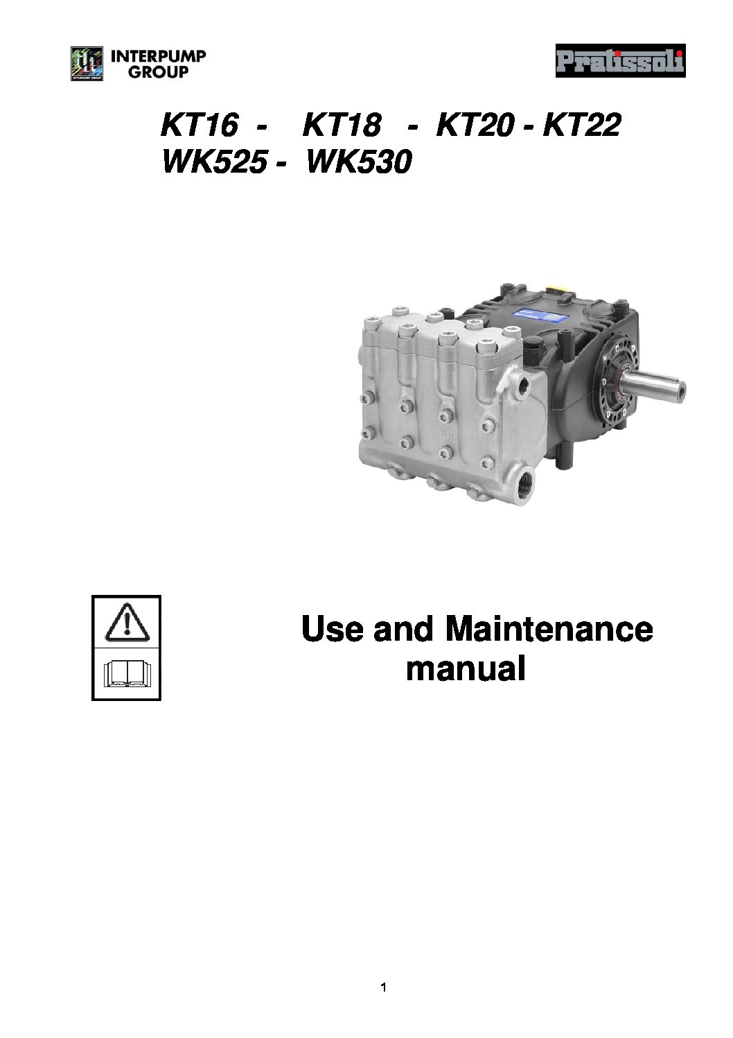 Pratissoli KT HP Series Plunger Pumps Main Manual