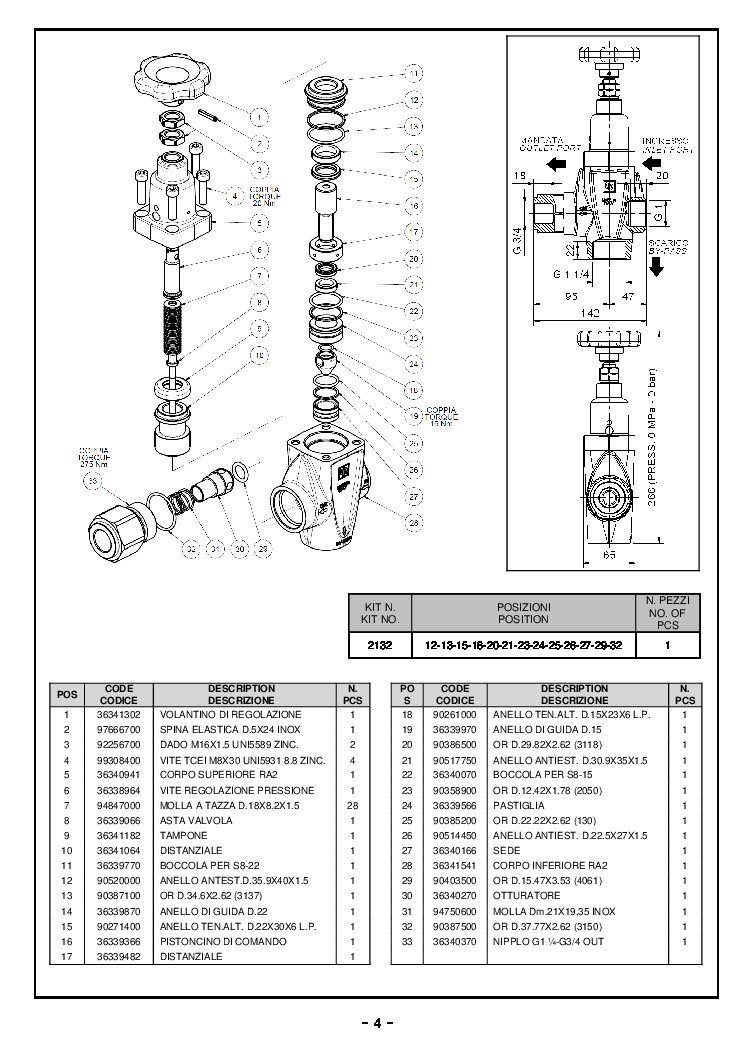 Pratissoli RA2L Unloader parts breakdown