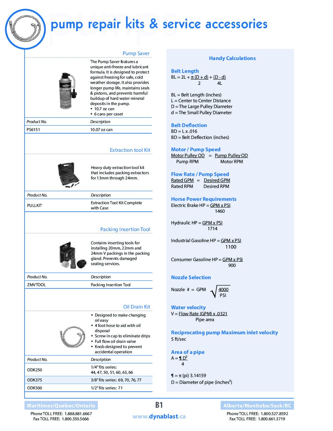 Dynablast Service Accessories Catalogue